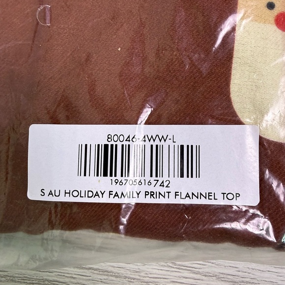 Hanna Andersson Brown Santa Print Kids Pajama Top - Picture 5 of 7